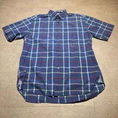 Tommy Hilfiger 半袖シャツ　チェック　青　ブルー　y2k M