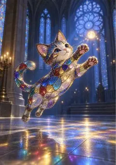 猫 デジタルアート 写真L版 1枚