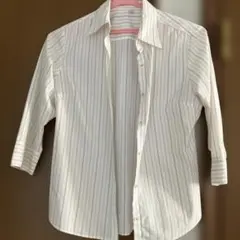 UNIQLO ストライプ柄 七分袖シャツ Mのサムネイル