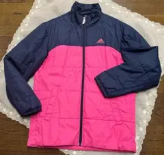 adidas ネイビー ピンク 中綿ジャケット　M