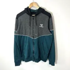Hummel ヒュンメル ジップパーカー L バイカラー 切替 スポーツウェアのサムネイル