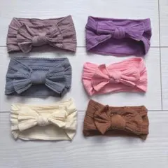 ベビー　ヘアバンド　リボン　6個セット　着画あり