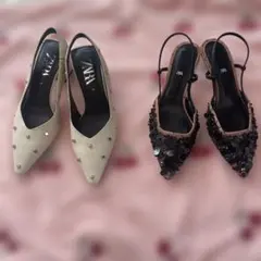 ZARA バックストラップパンプス セット 22.5程度