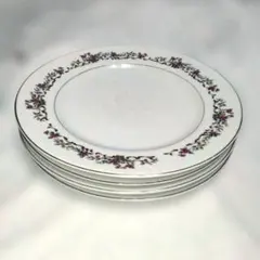 花柄のお皿 4枚セット 昭和レトロ　約23.5cm