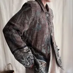 ヴィンテージ　コーデュロイジャケット　羽織り　総柄