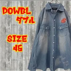 DOWBLダブル デニムシャツ ワッペン スタッズ ダメージ加工 刺繍のサムネイル
