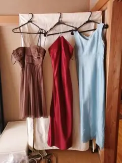 ドレス　3枚セット ブラウン 赤 水色