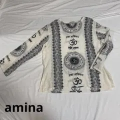 aynina チャイハネ 長袖クルタ ゆったり 梵字 アジアン ユニセックスのサムネイル