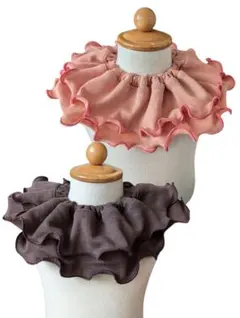 【2枚セット】360°フリルスタイ この世　サーモンピンク　メロウ