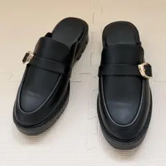 【値下げ】厚底ローファー ミュール ブラック HK WORKS LONDON