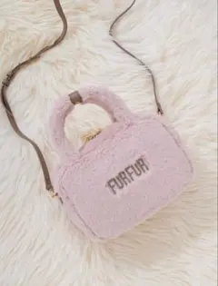 FURFUR エコファースクエアボストンバッグ ピンク
