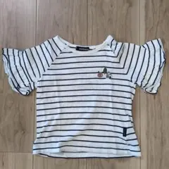 klädskåp 猫と家刺繍 ボーダーTシャツ 90のサムネイル