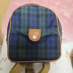 通園バッグ　リュック　チェック柄　と　帽子