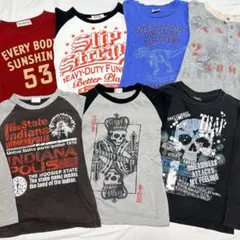【130】 男の子 長袖Tシャツ 7枚 まとめ売り 訳あり含む 通学用 普段着