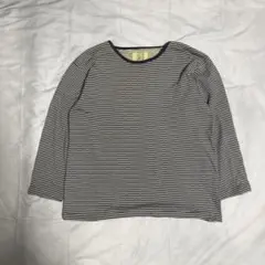 ボーダー 七分袖 カットソー ネイビー×生成り L ユニセックス CROISS