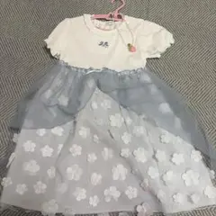 新品⭐︎SLAP SLIP 花柄チュール 半袖ワンピース 130cm
