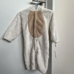 【新品未使用品】ホワイト動物フード付きロンパース 80cm