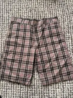 00s oldstussyチェックショーツバギーパンツ ハーフパンツ バーバリー