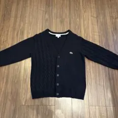 LACOSTE ケーブルニット カーディガン （ネイビー）