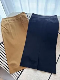 nano universe タイトスカート 36 キャメル ブラック