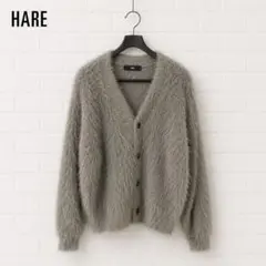 美品 HARE シャギーカーディガン S モヘア調 グレー Y2K R1497のサムネイル