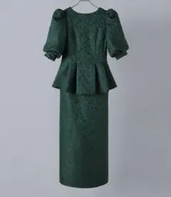 新品　ペプラムブラウス&スカート　セットアップドレス　L