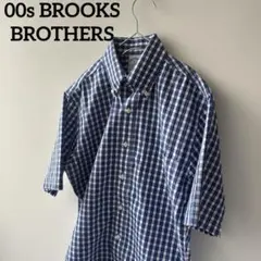 00sBrooksBrothersブルックスブラザーズ半袖ギンガムチェックシャツ