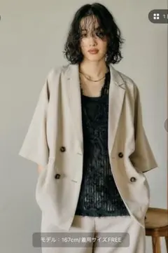 《LEPSIM》リネンライクルーズW5分袖ジャケット