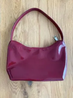 エナメル調 ハンドバッグ レッド
