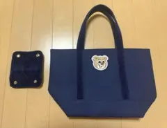 FEILER】オールドテディ ワッペントートL&ハンドルカバー ネイビー