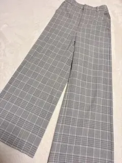 GU チェック柄 ワイドパンツ Sサイズ