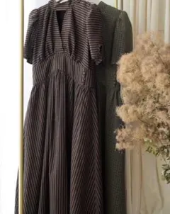 herlipto Striped Midi Dress 希少のグリーン