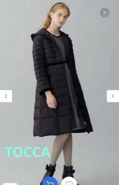TOCCAフード付きブラックダウンコート　0サイズ 中古・古着通販】TOCCA (トッカ) ダウンコート ブラック｜ブランド