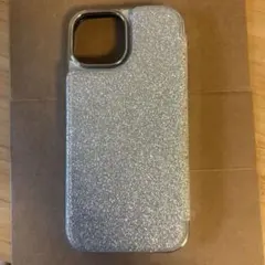 シルバー グリッター iPhoneケース カードポケット付きのサムネイル