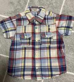 ダブルビー   半袖チェックシャツ　100サイズ