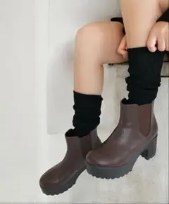 Sugar Sugar 超軽量厚底 サイドゴアヒール ショートブーツ　Lサイズ