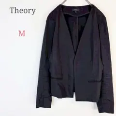 ◆セオリー【M】ノーカラージャケット 日本製 ストレッチ オフィスカジュアル