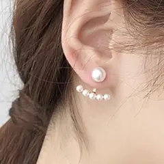 5連 パール ゴールド ピアス ２way エレガント 韓国 #C716-1