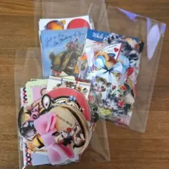 処分　レトロアニマルセット　ごちゃまぜ　ダイカット　ジャンクジャーナル