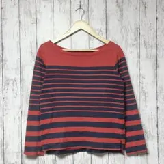 UNIQLO ボートネックT 長袖 ボーダー柄 ベーシック カジュアル 秋冬