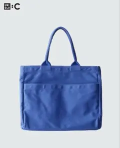 ユニクロUNIQLOトートバックブルーコットン キャンバスバッグのサムネイル
