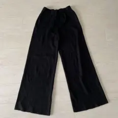 シーイン　SHEIN ワイドレッグニットパンツ イージーパンツ　M 黒　ブラック