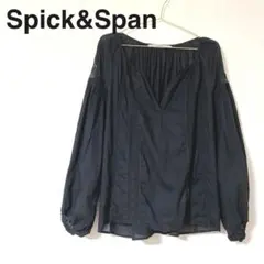 Spick&Span コットンレースブラウス　ボリュームスリーブ　Vネック
