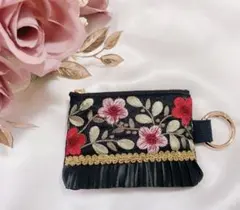 10cmファスナーポーチ　インド刺繍リボン10