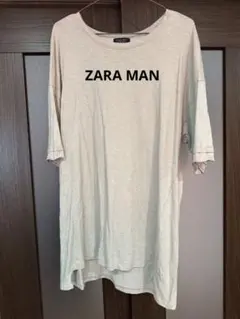 ZARA MAN Tシャツ ベージュ ドロップショルダー M