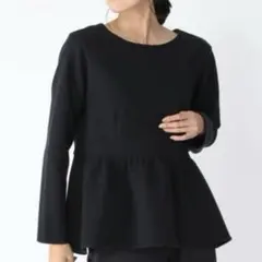 バンヤードストーム　【洗える】 ペプラムプルオーバー ブラック　黒