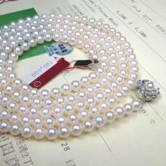 保証書 123cm アコヤ真珠 パールネックレス Pearl necklace