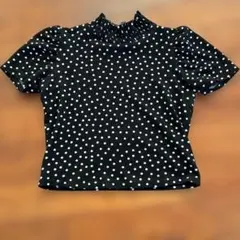 ZARA 黒白ドット 半袖Tシャツのサムネイル