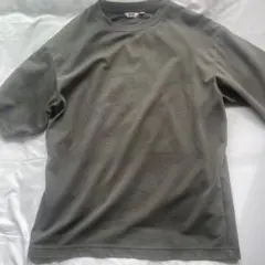 エアリズムコットンオーバーサイズTシャツ ５部袖 L グレー