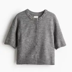 H&M ラインストーンエンべリッシュドカーディガン XSサイズ